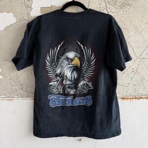 Sturgis Rally T-Shirt 2008 Biker Tee Mens M Faded Eagle Graphic Print Motorcyle
